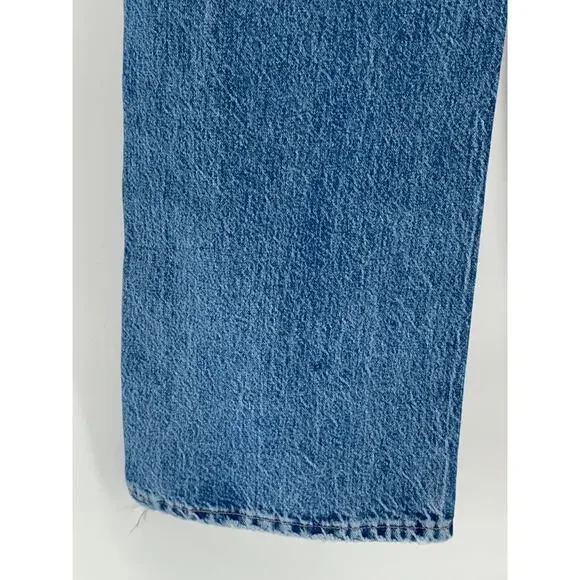 ZARA Women’s Medium Blue Denim High-Rise Straight-Leg Five Pocket Jeans SZ 4 - Picture 8 of 11